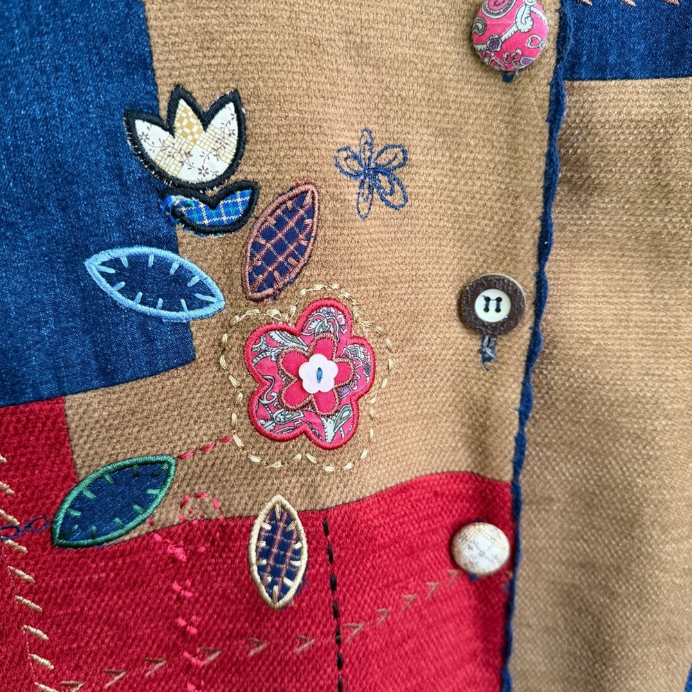 Koret City Blues Patchwork Button Up Blazer Size … - image 2